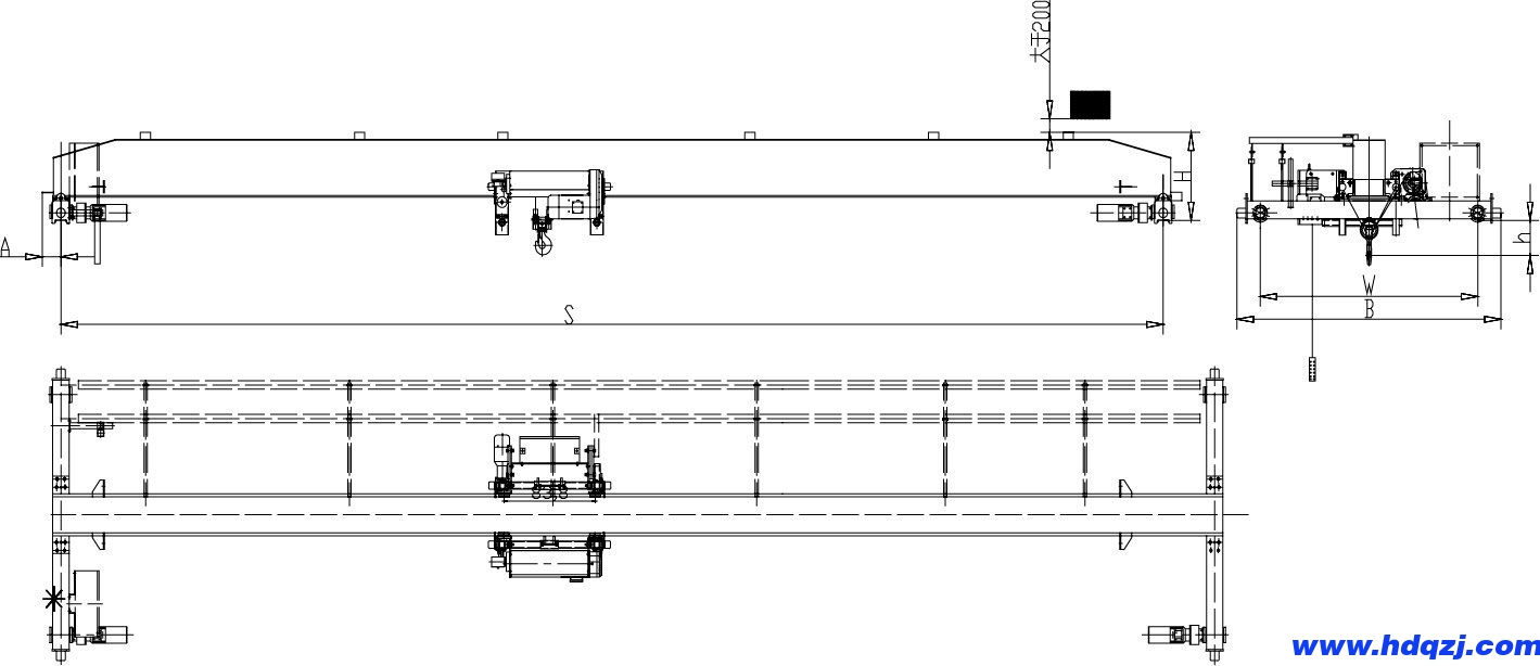 歐式單梁起重機結構圖 歐式單梁起重機結構圖