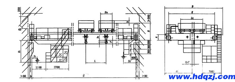 雙小車橋式起重機結構特色 雙小車橋式起重機結構特色