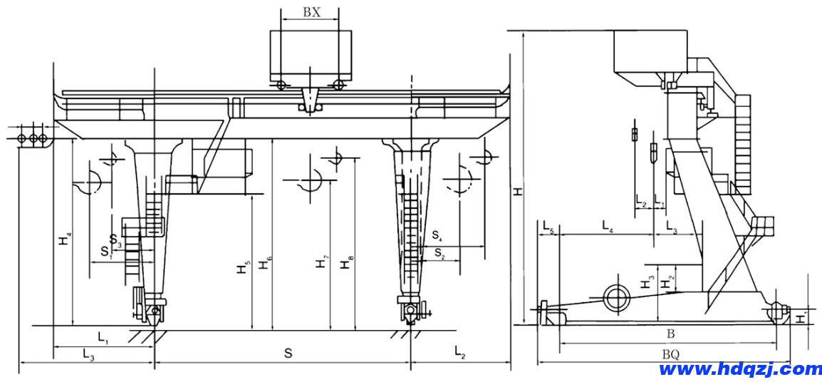 MDG型吊鉤門式起重機 MDG型吊鉤門式起重機